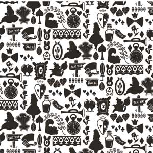 Disney Alice in Wonderland (animated) Silhouette Pattern iPhone 13 Pro Max Clear Case